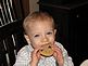 Cole enjoying a cookie. Taken this spring in Dubuque by Jessica Soppe.