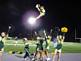 Hempstead Varsity Football Cheerleaders get GREAT height in this stunt under the Friday Night Lights on Sept. 5, 2008.