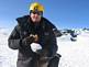 A Cremers Grocery turkey n dressing sandwich on the crater of Mt. Rainier.