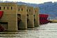 Lock & Dam with flood gates open . Taken 4/2/11 Dubuque Iowa by Steven Schleuning .