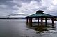 River Walk Gazebo under water. Taken 4/15/11 Dubuque , IA by Steven Schleuning .