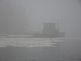 The Eagle Point fishing barge hides in the fog.. Taken Feb 16 2011 Mississippi river by C.Schonhoff.