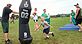 Hempsteads Youth Football Camp, was a hit as was the tackling dummy held by Jay Gonzales. Taken Aug. 4th 2010 Hempstead High School by Mike Waddick.