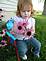 Lauren with grandma's flowers