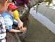 Emily checking out the starfish.