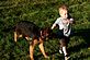 Race, our grandson, and Jersey. Taken 8/27/2010 Our backyard by Lori.