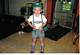 Jake wears Dad's lederhosen