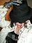 Sue Voels, dressed as Michael Jackson for work.. Taken Halloween at home by Sue's husband Fred Voels.