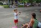 Tony Sprank, Gwen Sprank, Erin Sprank . Taken July 3, 2011 - before Belleuve's  4th of July parade began Bellevue, IA 52031 by Bob Clarin.