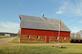 A big red patriotic barn near O&#39;Leary&#39;s Lake,. Taken November 7, 2022 Plum Hollow Road, Wisconsin by Veronica McAvoy.